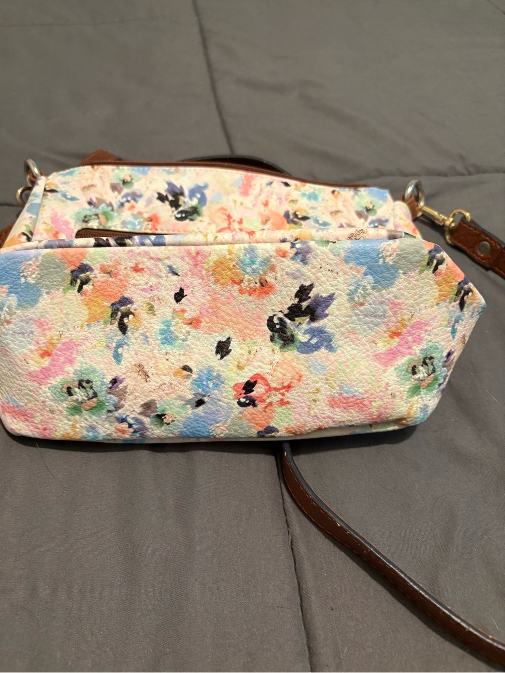 Rosetti Pastel Floral Crossbody with Brown Strap - Picture 7 of 7